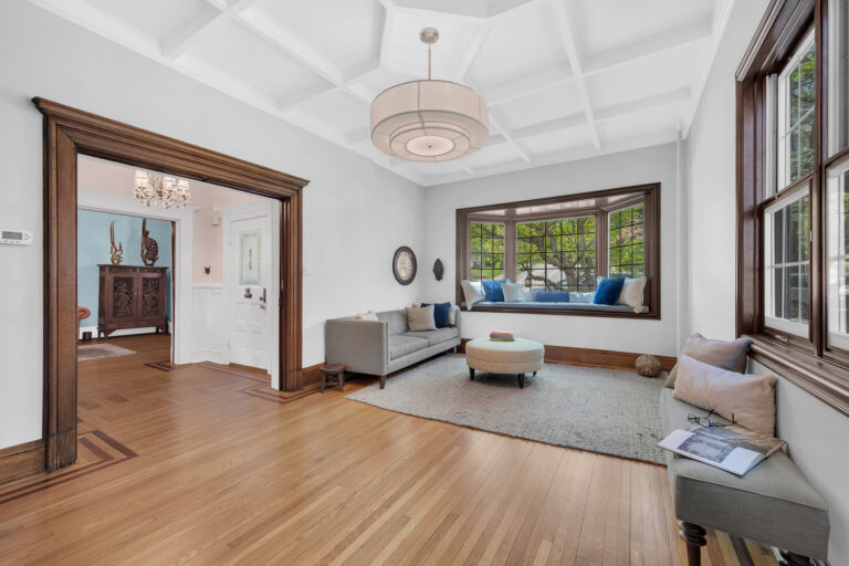 living room with bay window seat at 19 Occident Avenue in Stapleton Heights, Staten Island