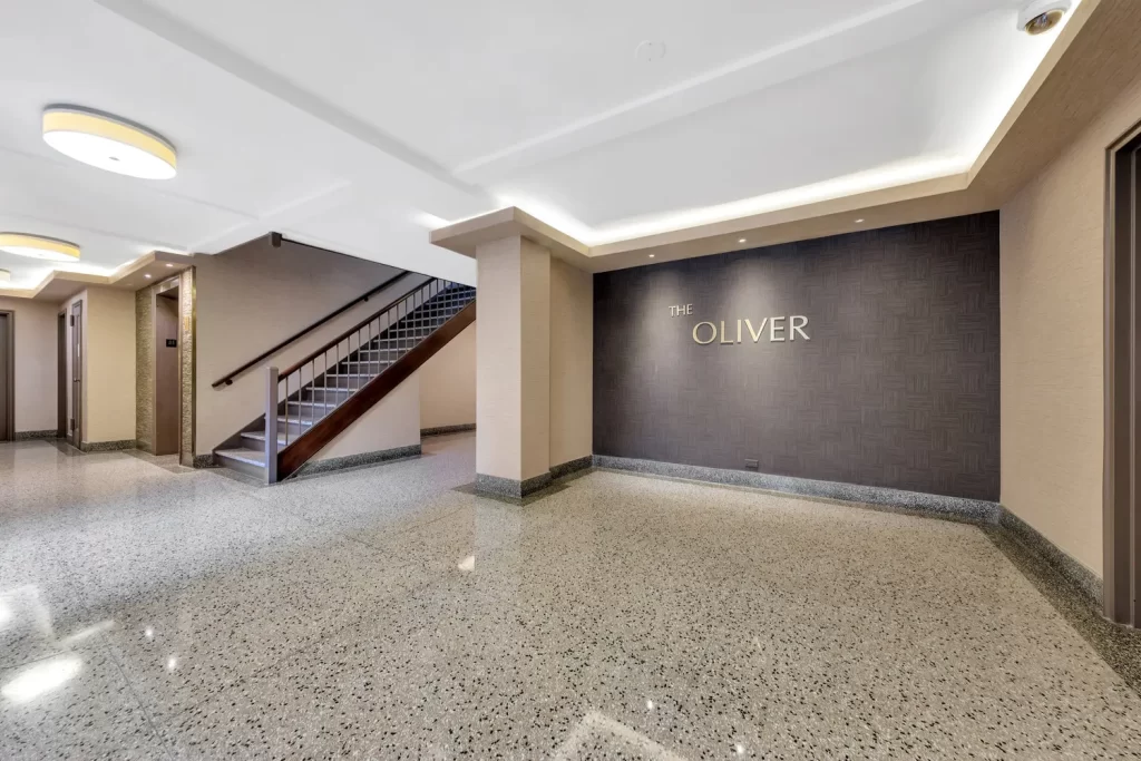 Lobby at The Oliver at 9255 Shore Road in Bay Ridge, Brooklyn