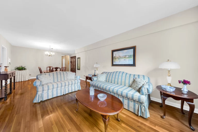 living room with dining area 9201 Shore Road D308 co-op Bay Ridge Brooklyn