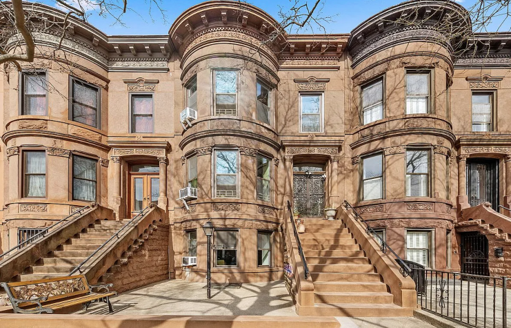 barrel front brownstone exterior at 323 Senator Street in Bay Ridge, Brooklyn