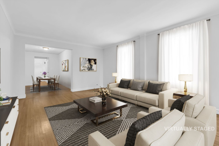 living room and dining area, reverse angle at 9281 Shore Road Apt 100 in Bay Ridge, Brooklyn