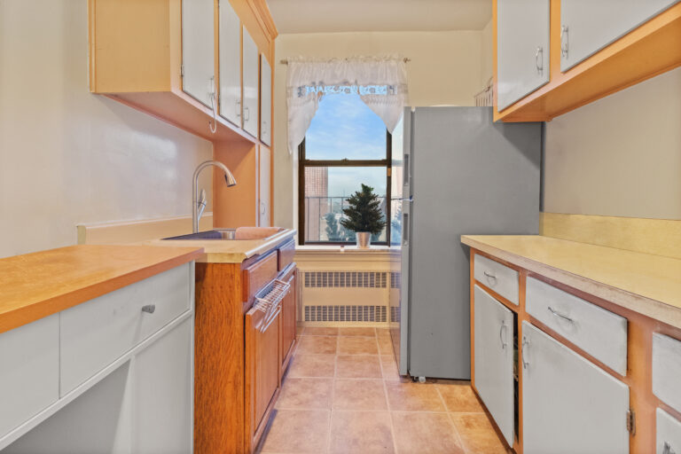 galley kitchen toward the window at 359 Ovington Avenue Apt F6 in Bay Ridge, Brooklyn