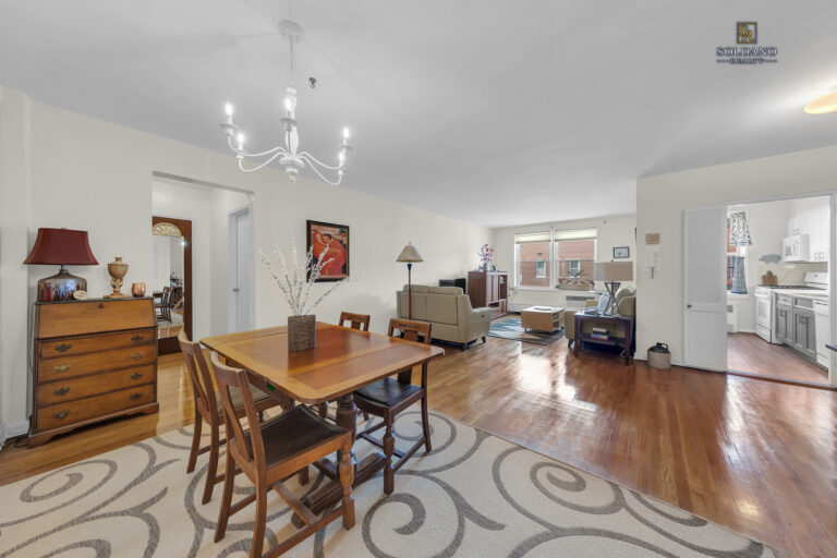 Living Room and Dining Area at 9201 Shore Road Apt C708, a one bedroom co-op for sale in Bay Ridge, Brooklyn
