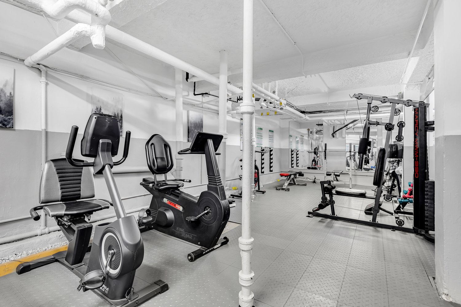 Fitness room in the co-op at 9281 Shore Road in Bay Ridge, Brooklyn
