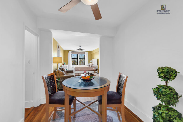 living and dining area 7259 Shore Road studio co-op Bay Ridge Brooklyn