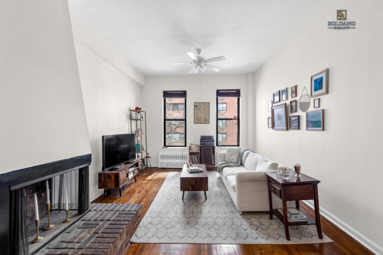 living room fireplace 425 East 78th Street 5D co-op Lenox Hill Manhattan