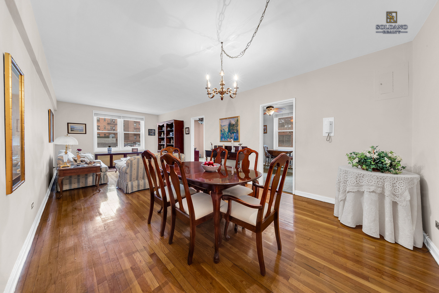 Living and dining room of a two bedroom co-op at 9201 Shore Road, Bay Ridge, Brooklyn