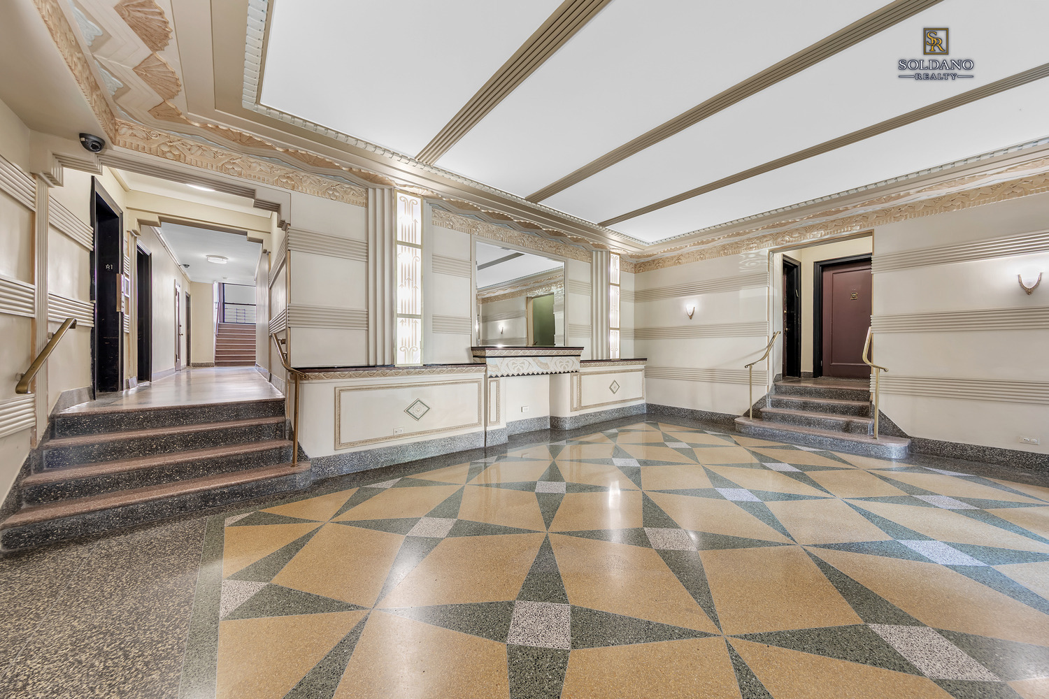 Art Deco lobby with terrazzo floors at 6702 Ridge Boulevard, Bay Ridge, Brooklyn